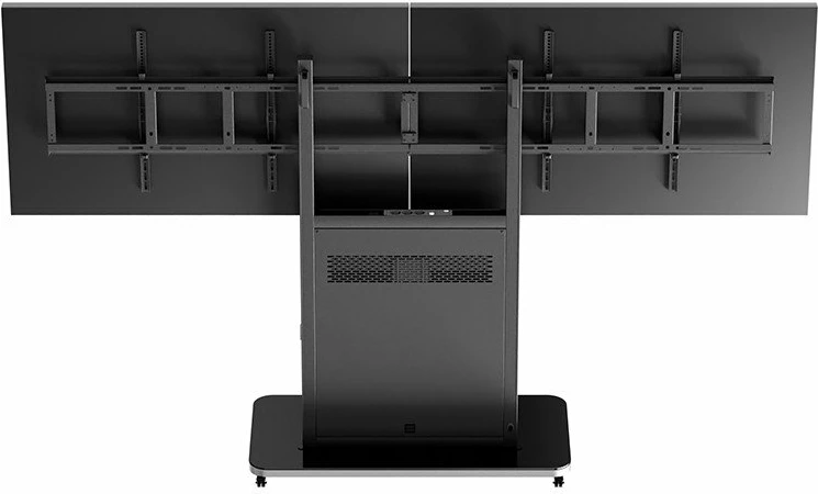 Mbajtëse dyshemeje për 2 TV Hagor Pro-Tower L Dual 55"-65", 2x55 kg, VESA 200x200-600x400, e zezë