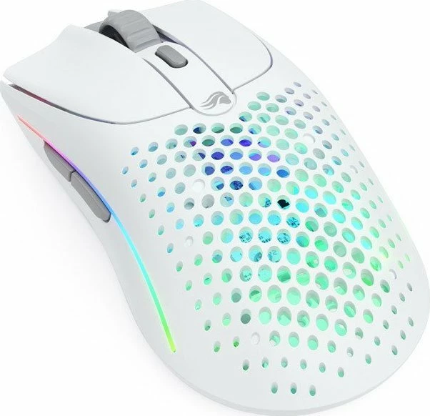 Maus Glorious Model O 2 Wireless GLO-MS-OWV2-MW, 26000 DPI, RGB, Bluetooth/2.4GHz/USB, i bardhë