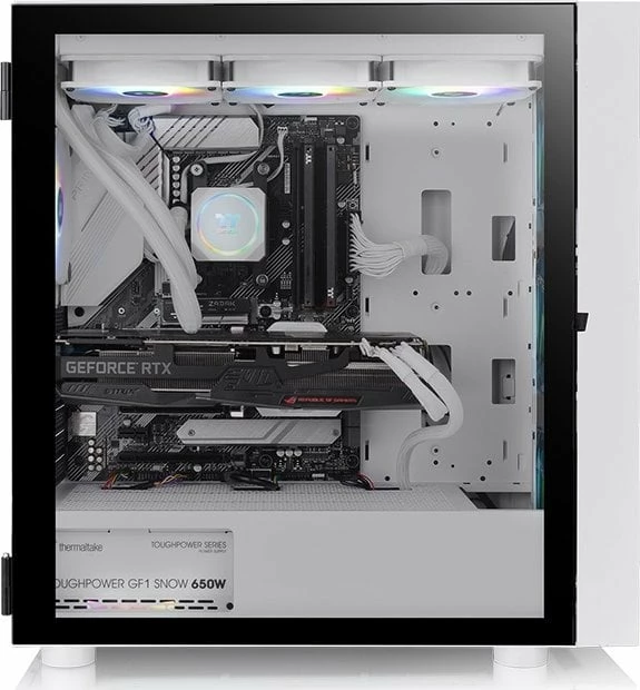 Kasë Thermaltake H570 TG ARGB Snow White, Midi Tower, xham i temperuar, ARGB, e bardhë