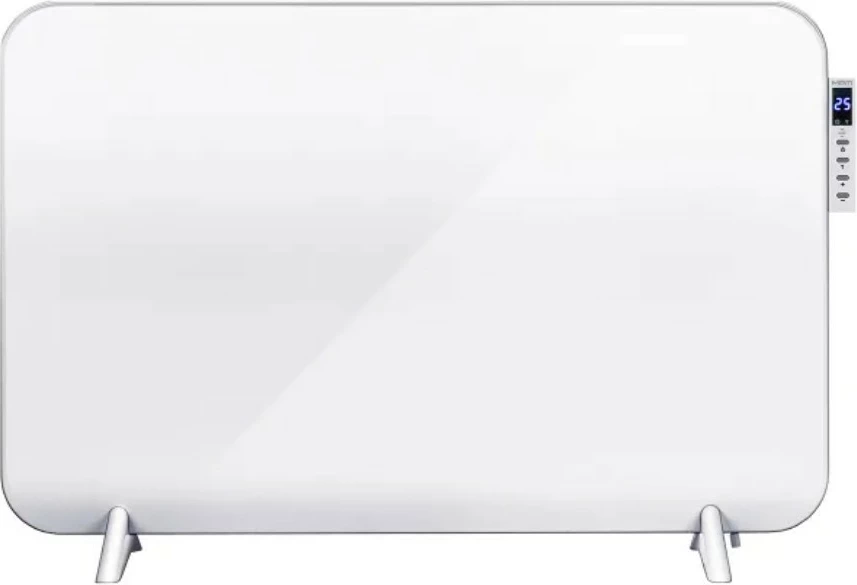 Ngrohës panelor me infra të kuqe, MPM, MUG-24, 450 W, termostat, timer, ekran, telekomandë dhe aplikacion Tuya, montim në mur ose në këmbë, mbajtëse peshqirësh, i bardhë