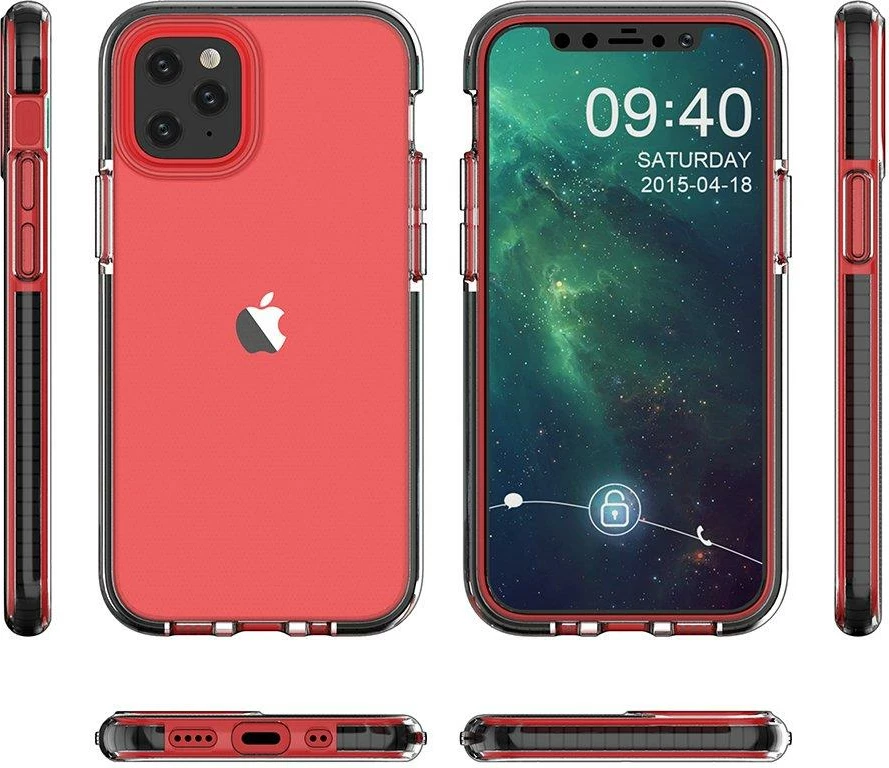 Mbështjellës Hurtel Spring Case për iPhone 13 Pro, TPU, i tejdukshëm me kornizë kaltër