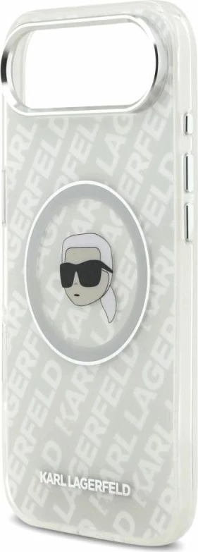 Kapak telefoni Karl Lagerfeld IML Karl Head Logo MagSafe për iPhone, gri