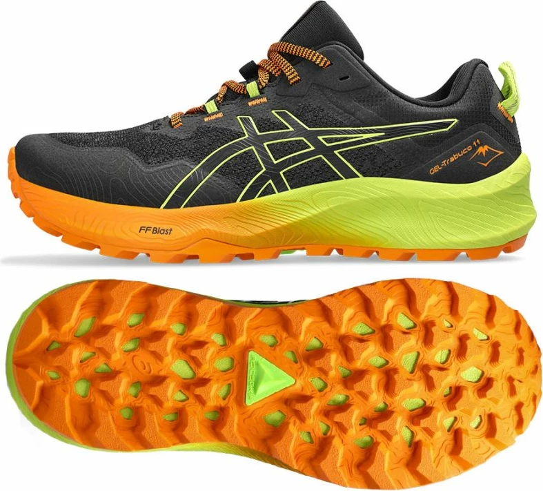 Atlete për meshkuj Asics Gel-Trabuco, të zezë me portokalli