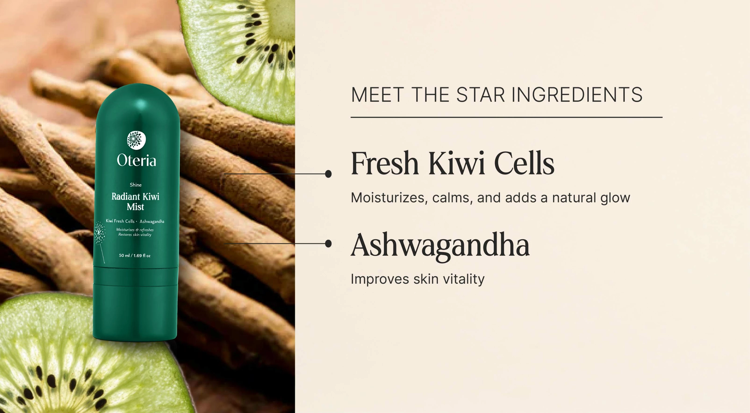 Sprej për trup Oteria Radiant Kiwi Mist, 30ml