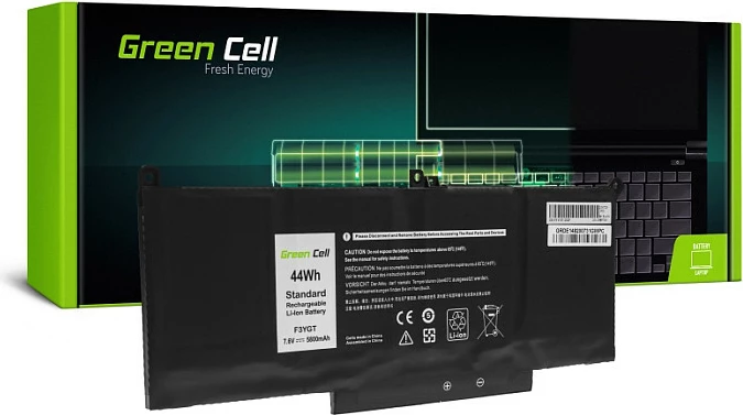 Bateri laptopi Green Cell për Dell Latitude 7280/7290/7380/7390/7480/7490, 5800mAh, LiPo, 7.6V, e zezë
