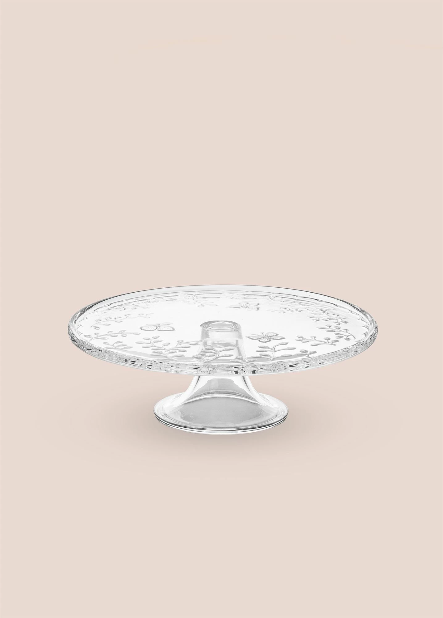 Pjatë për servirje torte prej qelqi, Hermia, CAM0496