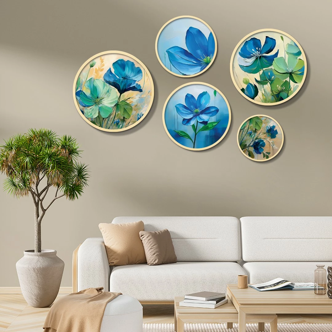 Set pikturash dekorative me kornizë MDF (5 copë), Wallity, Yats-20