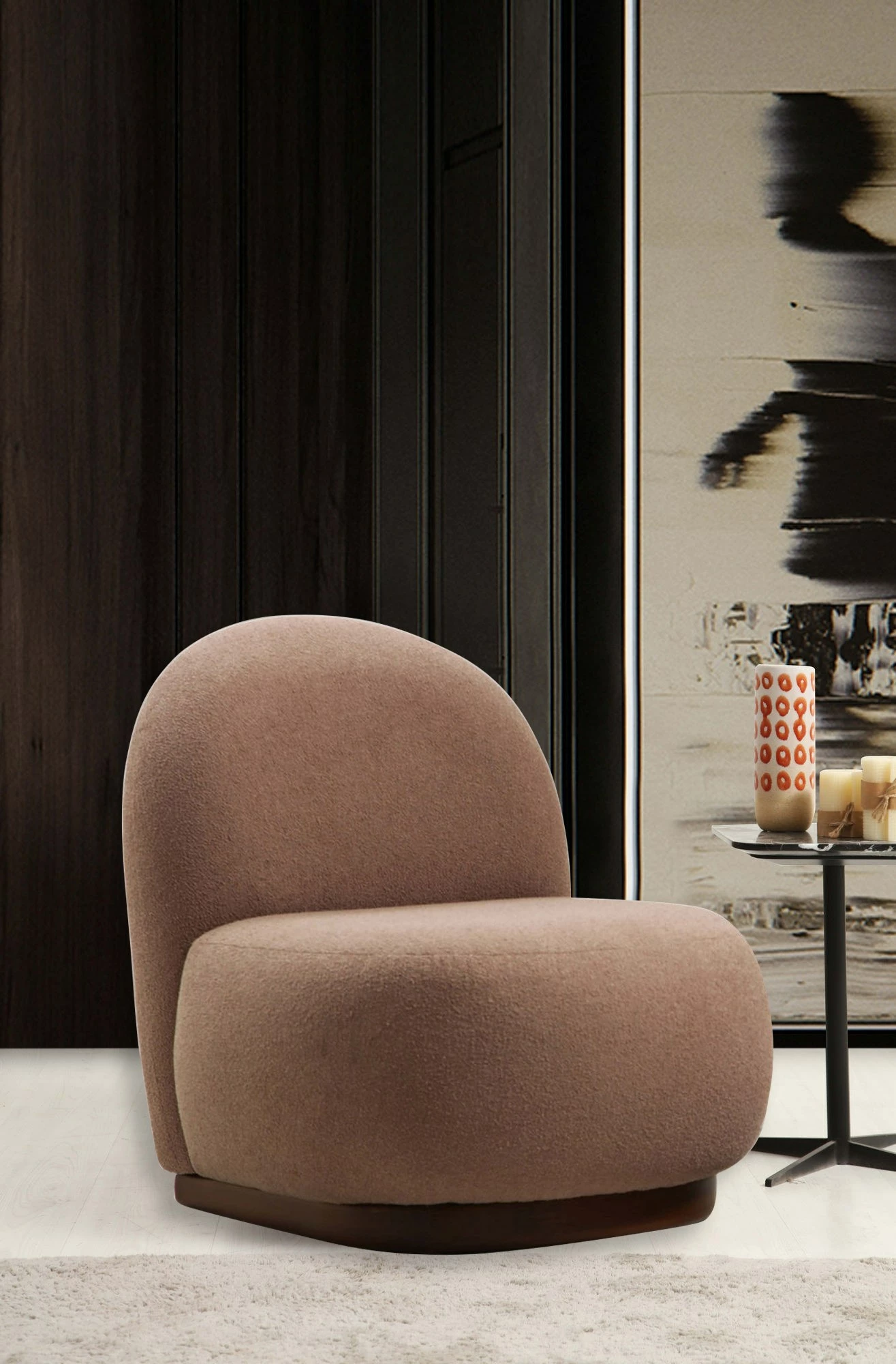 Karrige Wing Tina, ngjyrë kapuçino, Atelier del Sofa