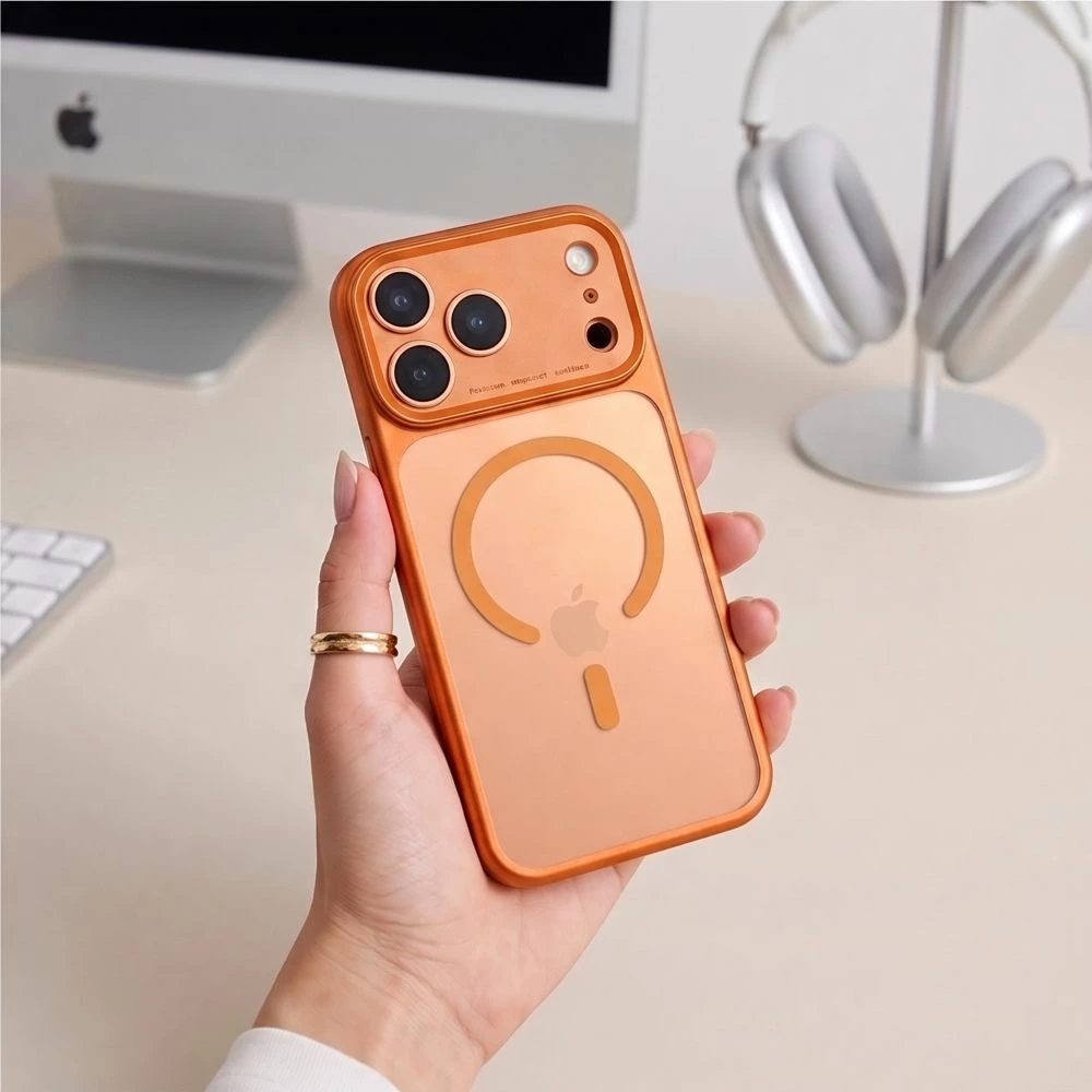 Mbështjellës Tech-Protect MagPrime MagSafe CC për iPhone 18 Pro / 17 Pro, MagSafe, Camera Cover, portokalli mat, 1 copë