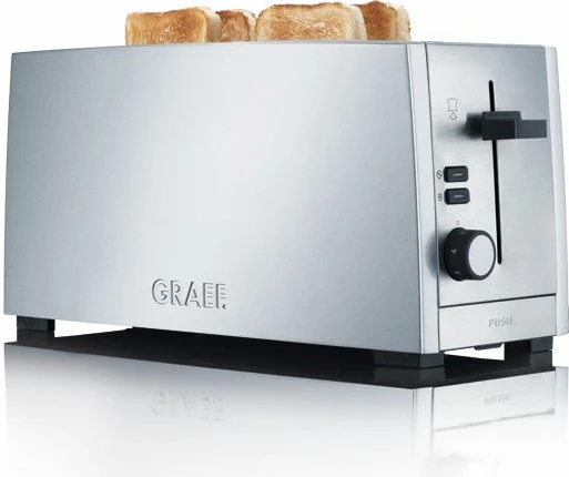 Toster Graef TO 100, 4 feta/2 slota, 1380 W, inox, argjendtë