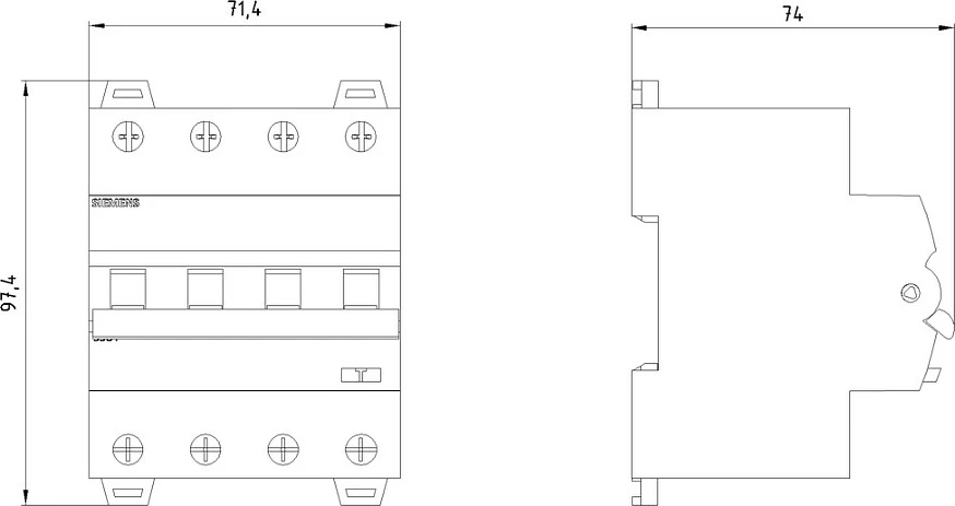 Ndërprerës diferencial me siguresë Siemens 5SU1346-6FP16, 4P, B16, 30mA, 6kA, bardhë/gri