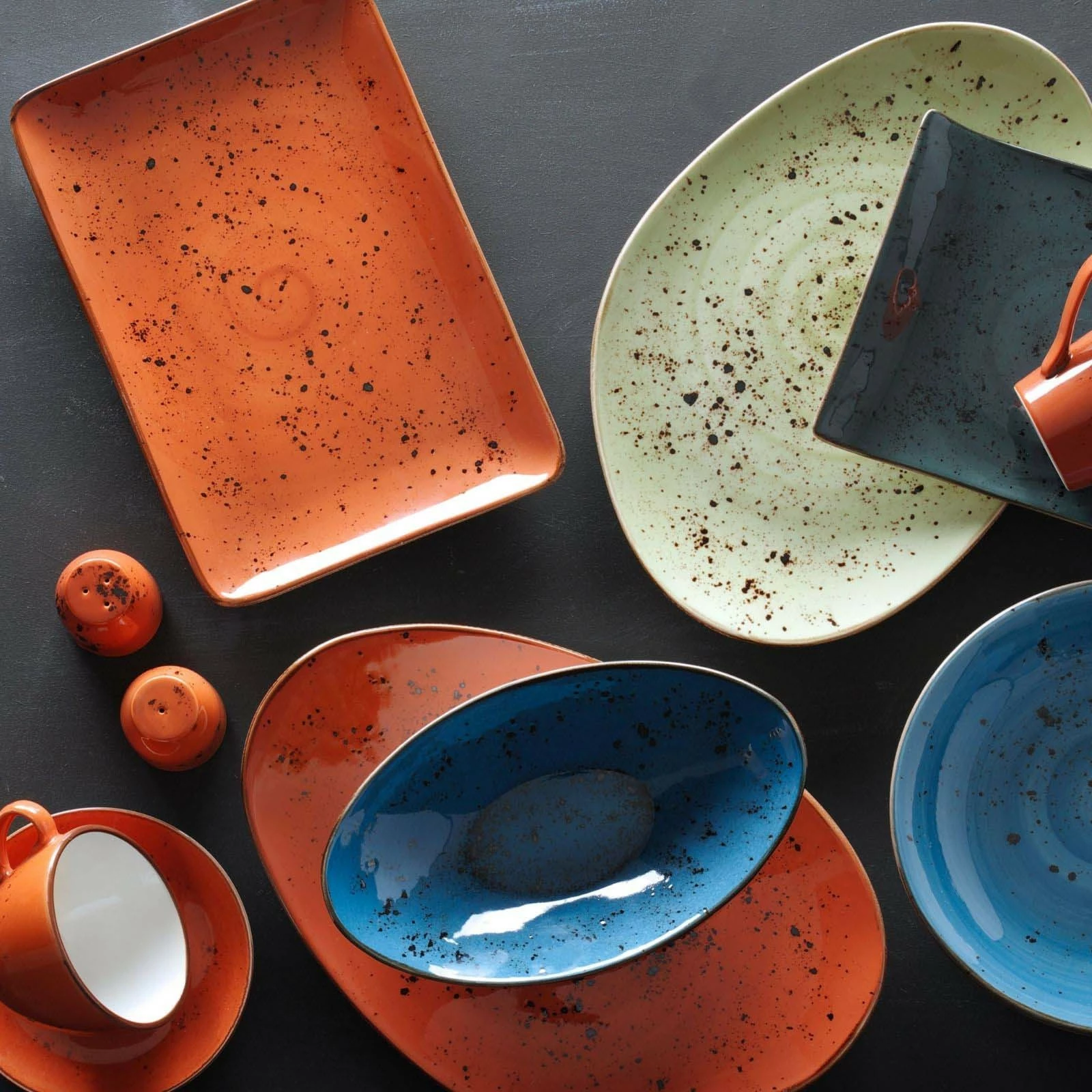 Tas porcelani Fine Dine Dahlia 500 ml, Ø150 mm, portokalli, set 6 copë