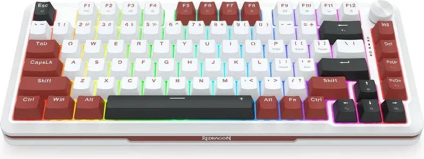 Tastierë gaming Redragon K721WRB-RGB-M Stormhunter, 75%, RGB, Hot-Swap, e bardhë