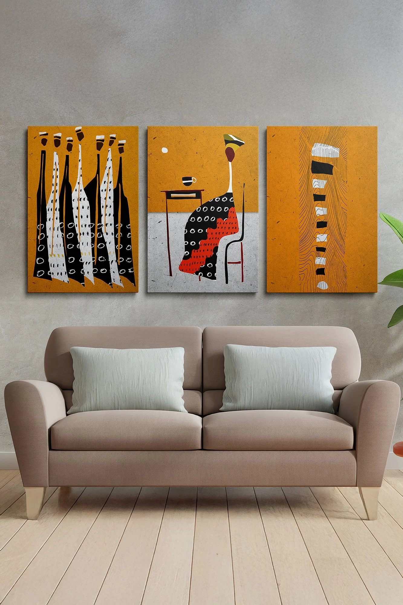 Pikturë dekorative në kanavacë (3 copë), Wallity, Ersycnvs4, 40x60cm
