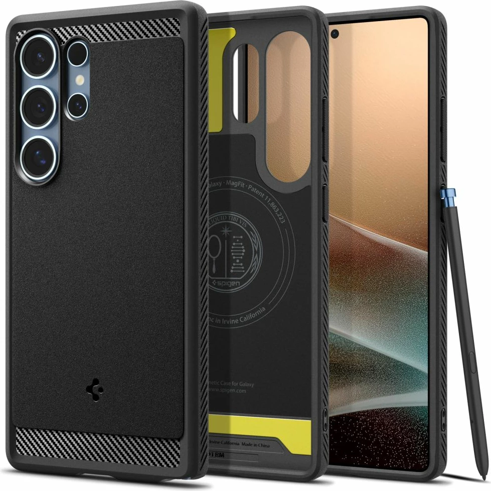 Mbështjellës Spigen Rugged Armor Mag për Samsung Galaxy S25 Ultra, Zi