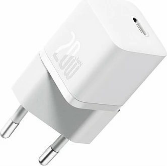 Karikues Baseus GaN5 Fast Charger Mini 1C 20W PD 3.0, USB-C, Europlug, i bardhë