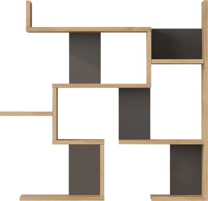 Raft muri Maze, ngjyrë lis me antracit, 93.3x14.5x90cm