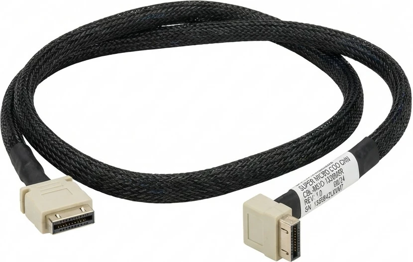 Kabllo Supermicro CBL-MCIO-1339M5R, MCIO x8 STR në MCIO x8 RA, 39 cm, e zezë