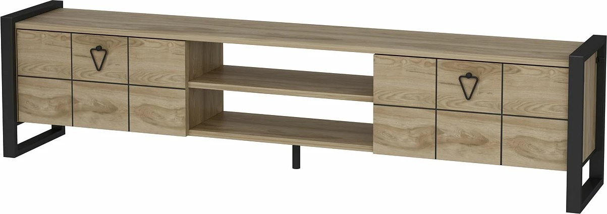 Komodë TV Skye Decor, ngjyrë lisi oud, e zezë
