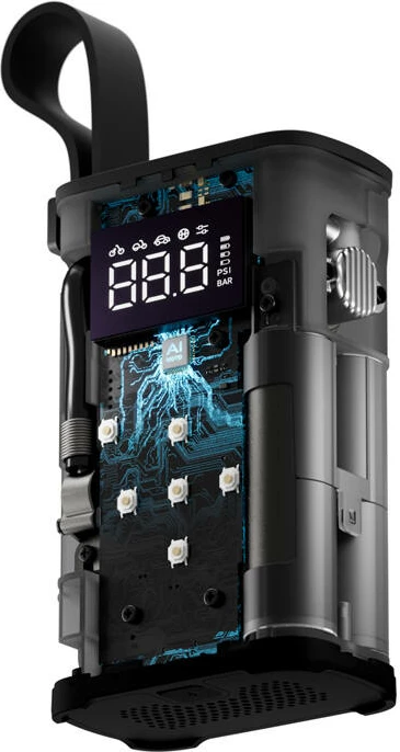 Kompresor portativ elektrik HOTO QWCQA001, 2000mAh, 10.3 bar, 150 PSI, i zi