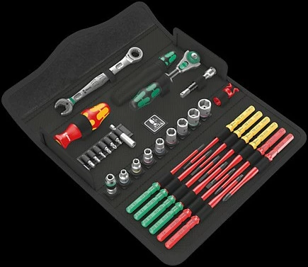 Set veglash Wera Kraftform Kompakt W Imperial 1 Wartung, kasë e zezë
