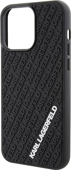 Mbështjellës Karl Lagerfeld 3D Rubber Multi Logo për iPhone 15 Pro Max, i zi