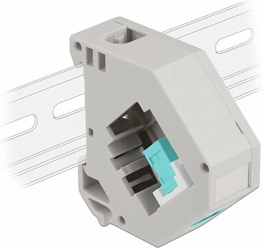 Adapter DIN rail DeLOCK Keystone SC Simplex, SC femër në SC femër, aqua/gri/bardh