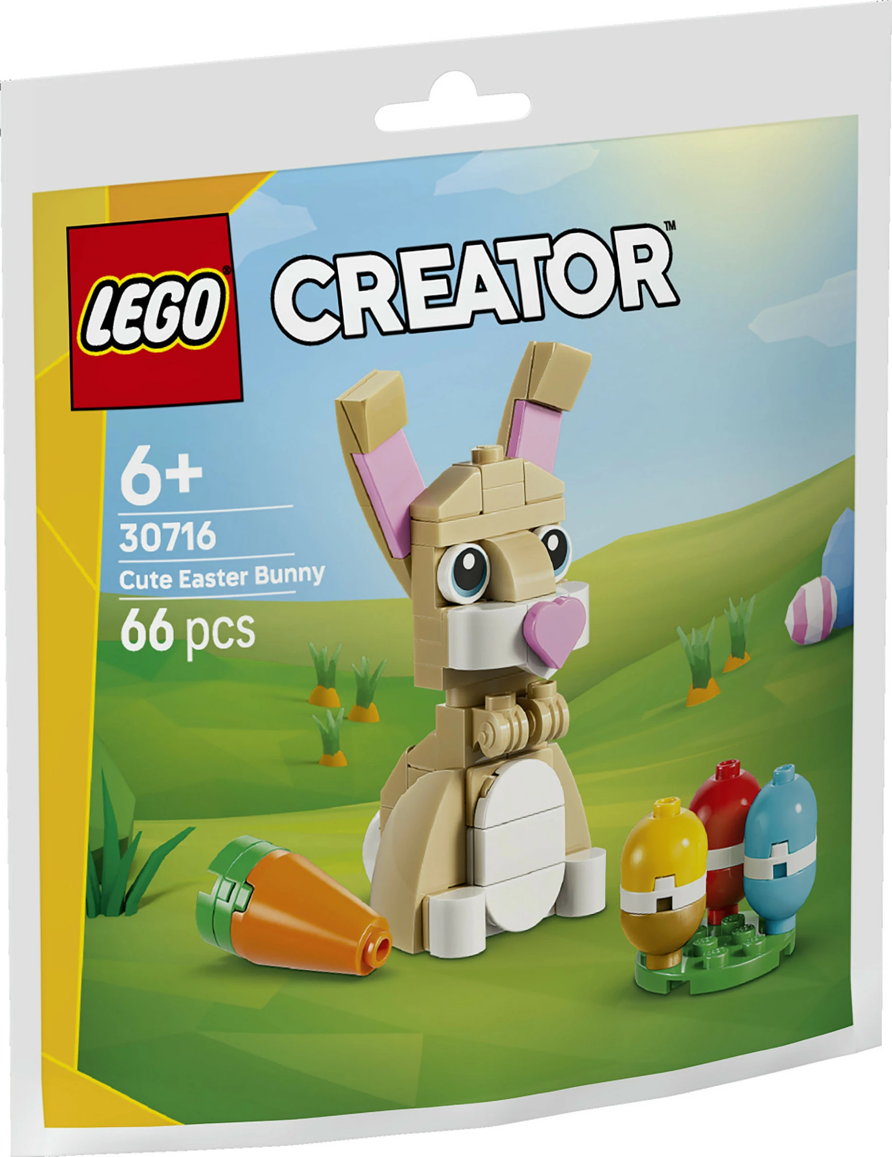 Set ndërtimi LEGO Creator 30716 Cute Easter Bunny, 66 pjesë, 6+, shumëngjyrësh
