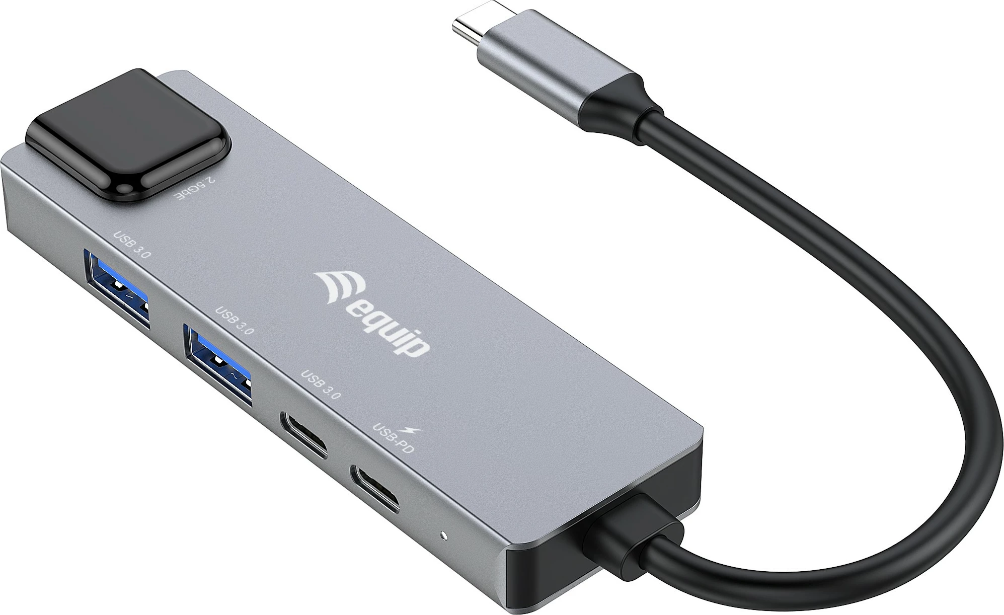Adapter multifunksional Equip 5 në 1, USB-C, 2.5GbE, 100W, Gri
