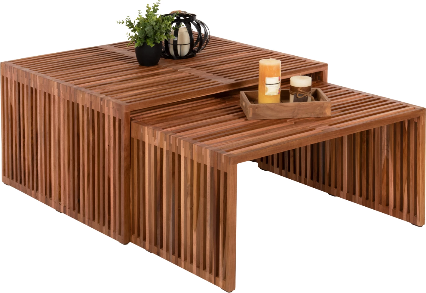 Set tavolinash kafeje NYA FH9546 dru tik ngjyrë natyrale 86x79x46H cm