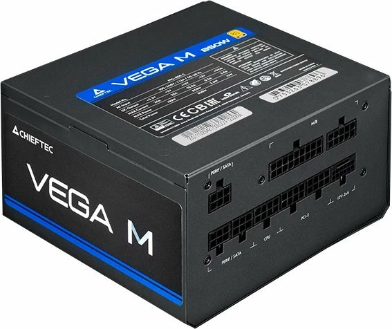 Furnizues rryme Chieftec Vega M PPG-850-C 850W ATX 3.1, 80 Plus Gold, full modular, PCIe 5.0 16-pin, i zi