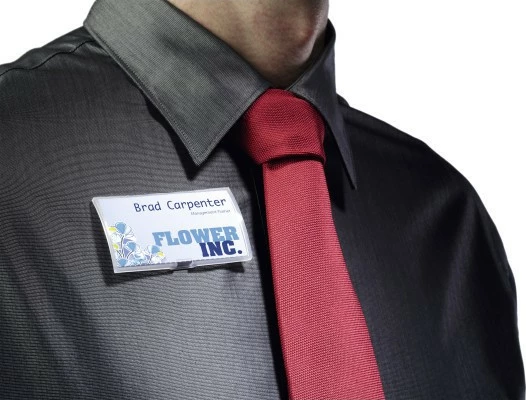 Badge Durable Click Fold, 75x40mm, 10 copë, transparent
