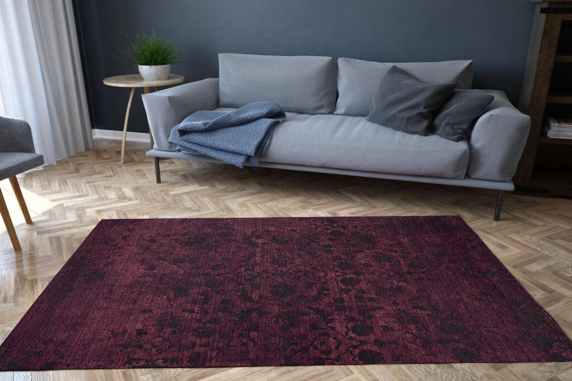 Qilim Conceptum Hypnose, Dorian Chenille, ngjyrë e purpurt, 140x190cm