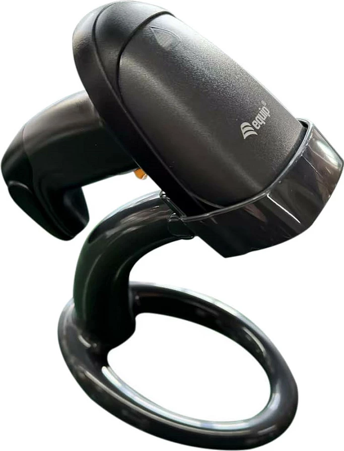 Skaner barkodi EQUIP 1D laser wireless 2.4GHz me bazë karikimi, i zi