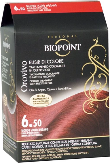 Ngjyrë për flokë Biopoint Orovivo 6.50 mahagoni, 100 ml