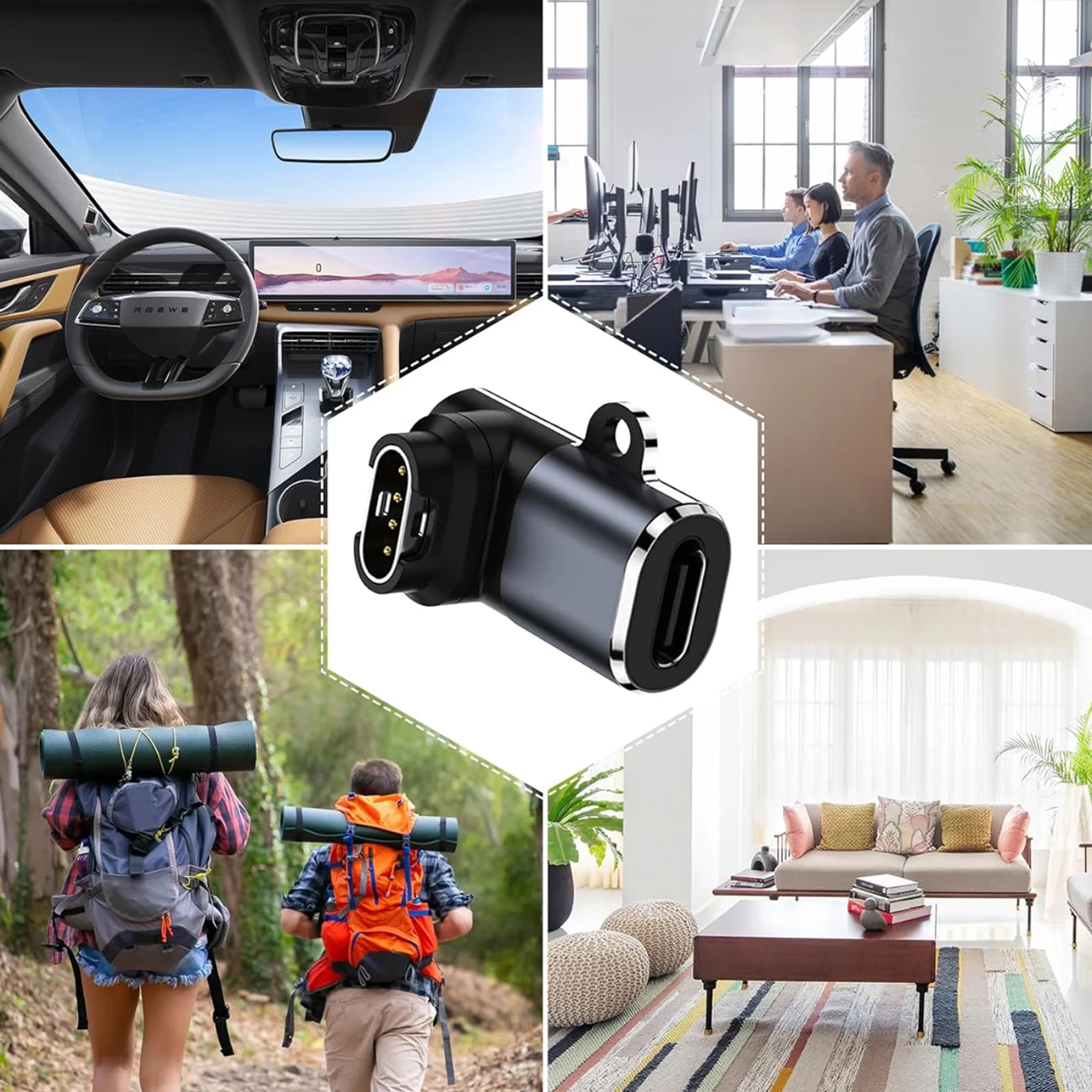 Adapter USB-C Wozinsky WAYGS1 për Garmin smartwatch, Gri