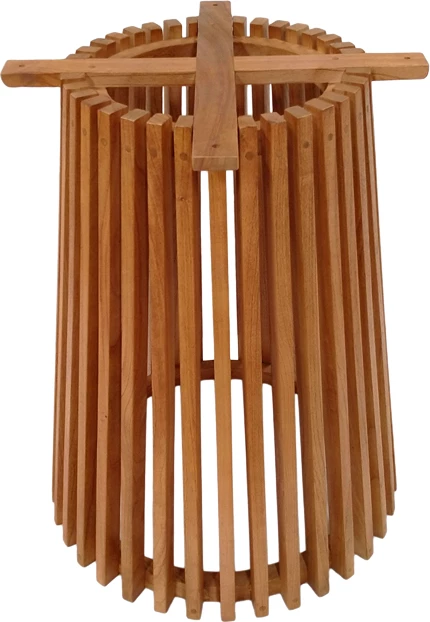 Bazë tavoline për përdorim të brendshëm, dru mindi, ngjyrë natyrale, D60x75cm