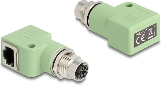 Adapter industrial Ethernet DeLOCK 60681, M12 në RJ45, Cat5e, i gjelbër