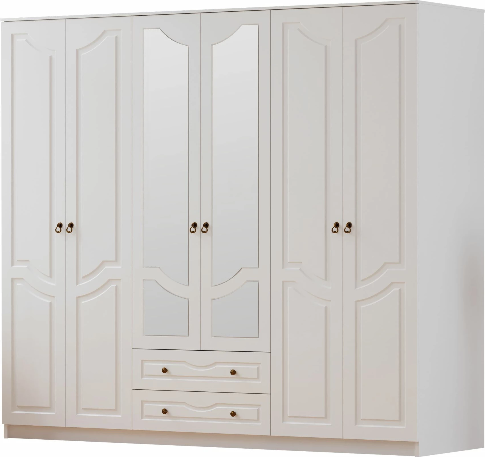 Dollap Skye Decor, RB-107, ngjyrë e bardhë mat, 210x210x52cm