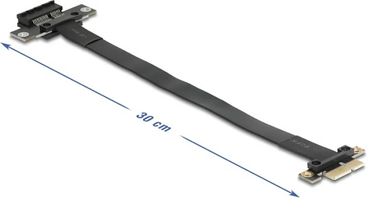 Kabllo riser PCIe x1 DeLOCK, mashkull-femër, 30 cm, e zezë