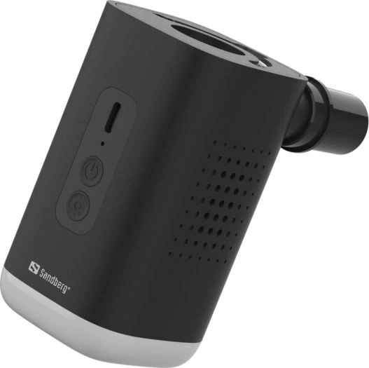 Mini pompë ajri me llampë kampingu Sandberg 420-93, bateri 1200mAh, USB-C, 4 hundëza, e zezë