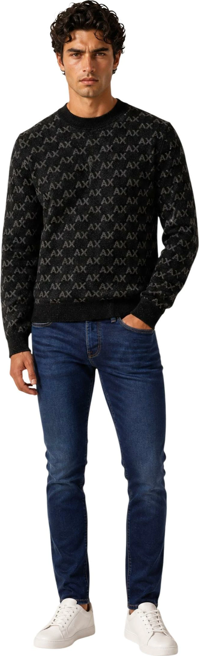 Xhemper për meshkuj Armani Exchange XM002992 AF16916, i zi [Madhësia: M]