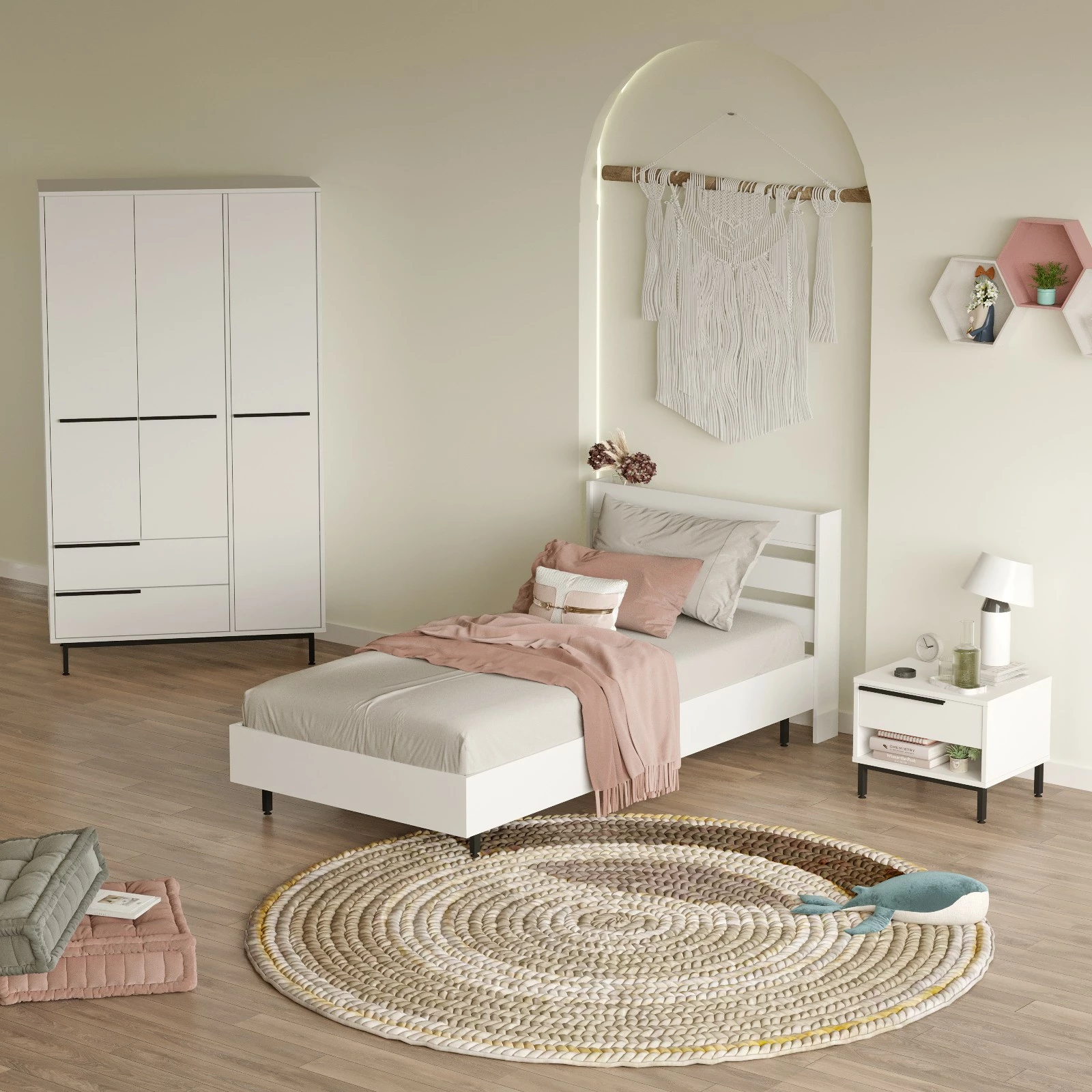 Set dhome për të rinj Skye Decor, ON23-W, ngjyrë e bardhë