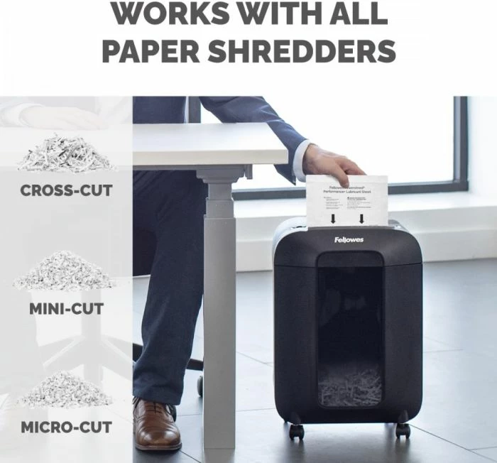 Fletë lubrifikuese për grirës dokumentesh Fellowes PowerShred Performance+ MPN 4025601, 10 copë