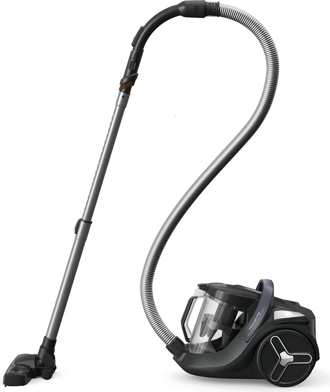 Fshesë me korent Rowenta Green Force RO7C36, pa qese, 500 W, 2.5 L, HEPA, e zezë/gri/blu