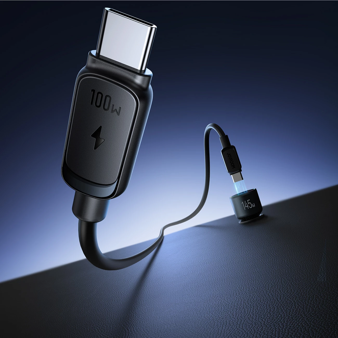 Karikues makine Joyroom JR-CCN07 145W 2xUSB-C + USB-A me kabllo USB-C 100W, gri e errët
