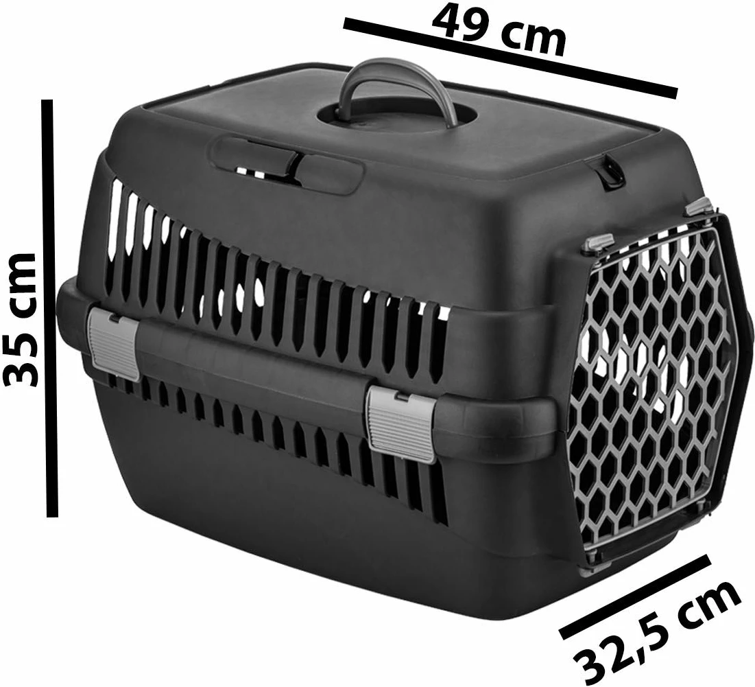 Kuti transporti për kafshë shtëpiake, Paws & Whiskers, 5096-S-1, e zezë/gri