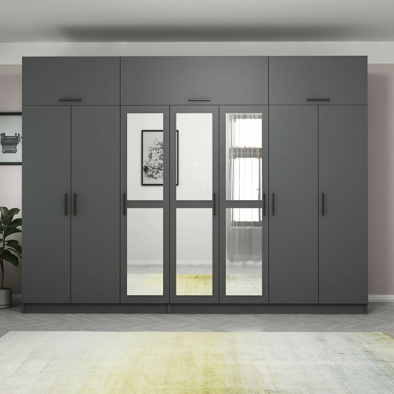 Dollap për rroba, ngjyrë antracit, Skye Decor, 5283