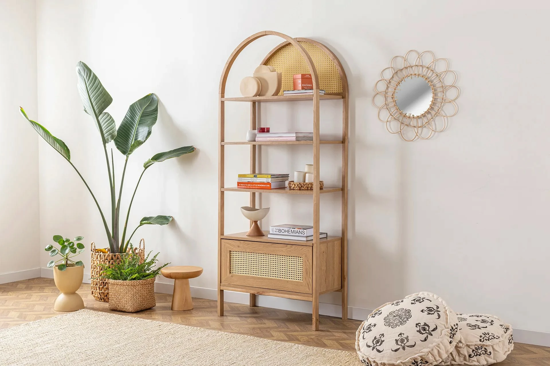 Raft librash Hanah Home, Nala 75, ngjyrë natyrale