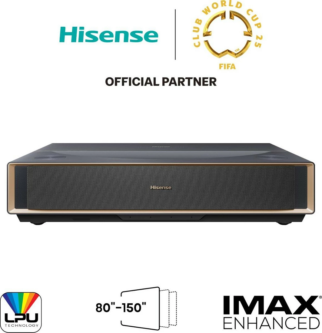 Projektor laser Hisense PT1, 4K UHD, Smart VIDAA, HDR, Dolby Atmos, HDMI 2.1, WiFi, 80-150", ngjyrë e zezë me bronz